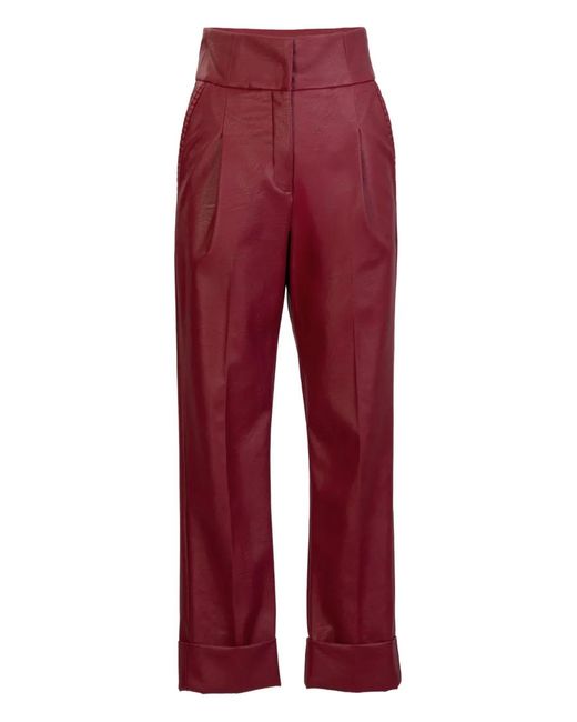 Silvia Tcherassi Red Moad Cuffed Trousers