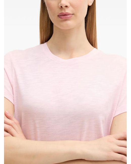 Casall Pink Slub-Texture T-Shirt