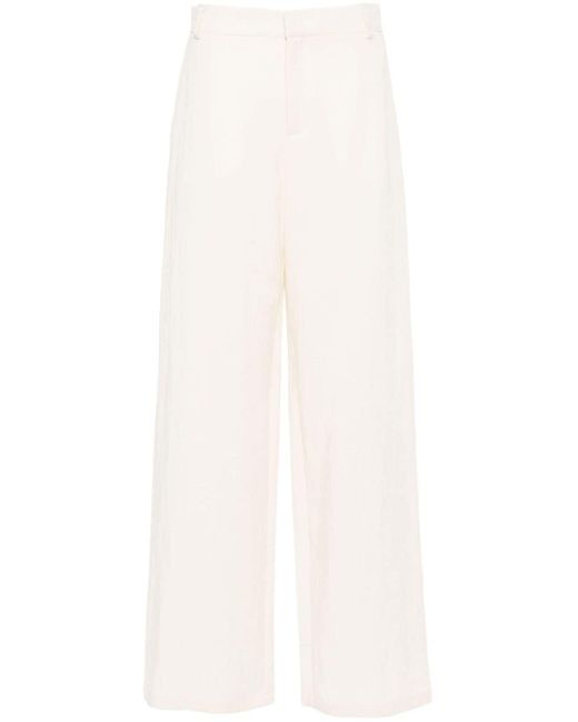 Pantalones anchos con efecto arrugado Blumarine de color White
