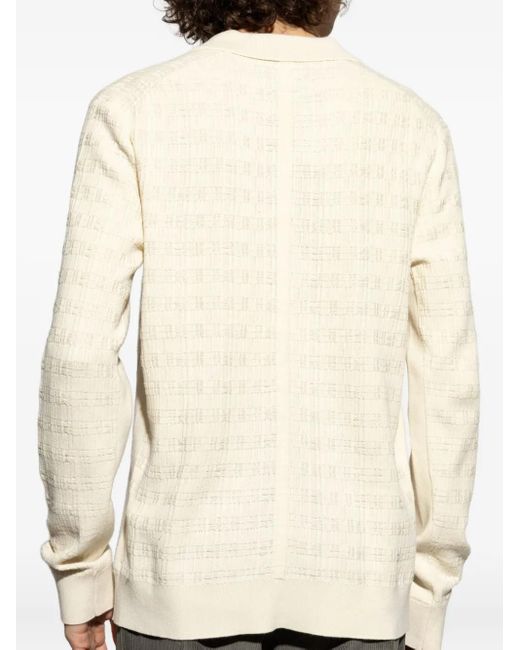 Rag & Bone Natural Textured Polo-Neck T-Shirt for men