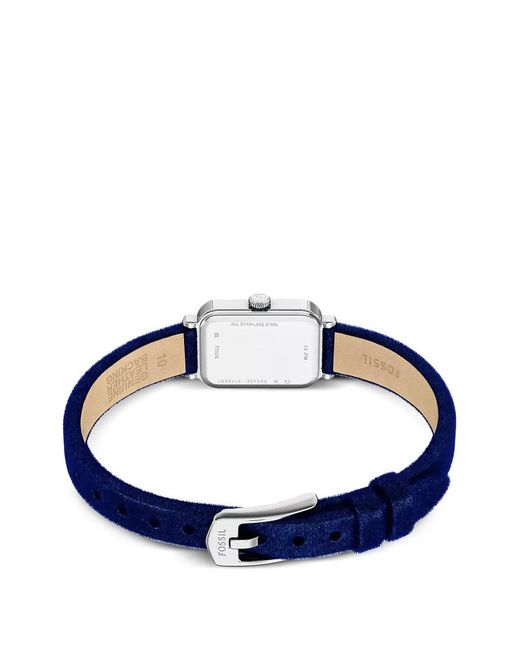 Fossil Blue Mini Raquel Crystal-Embellished 18Mm Watch
