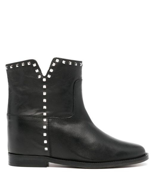 Via Roma 15 Black Studded Suede Boots
