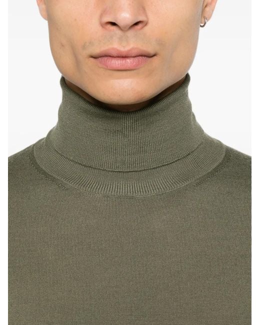 Canali Green Roll-Neck Long-Sleeve Sweater for men