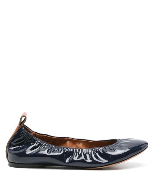 Lanvin Blue The Leather Ballerina Flat