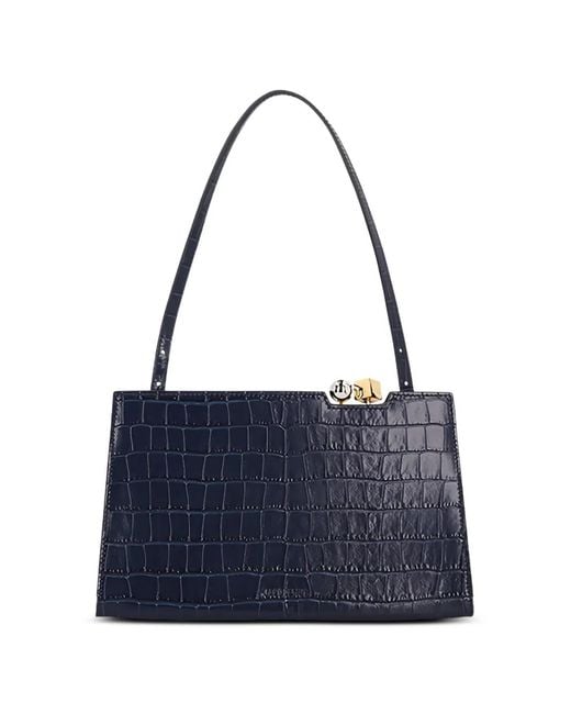 Jacquemus Blue Le Salon Croc-Effect Shoulder Bag