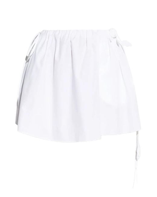 Blumarine White Floral-appliquè Mini Skirt