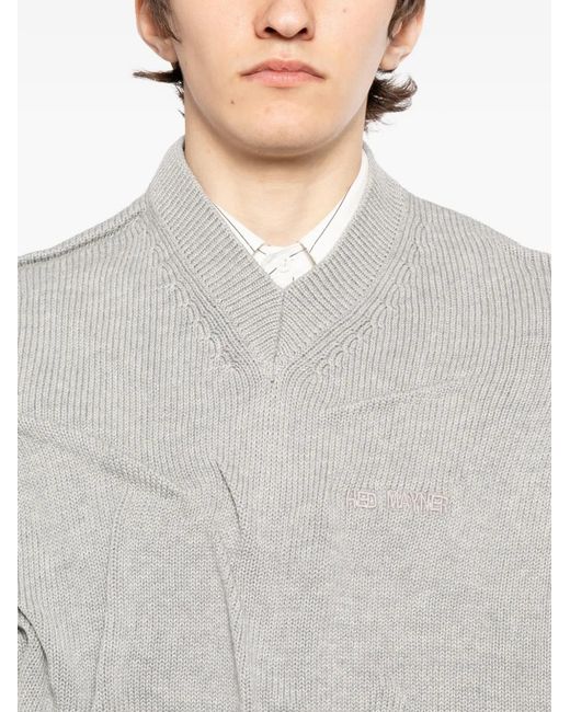 Hed Mayner Gray Logo-Embroidered Vest for men