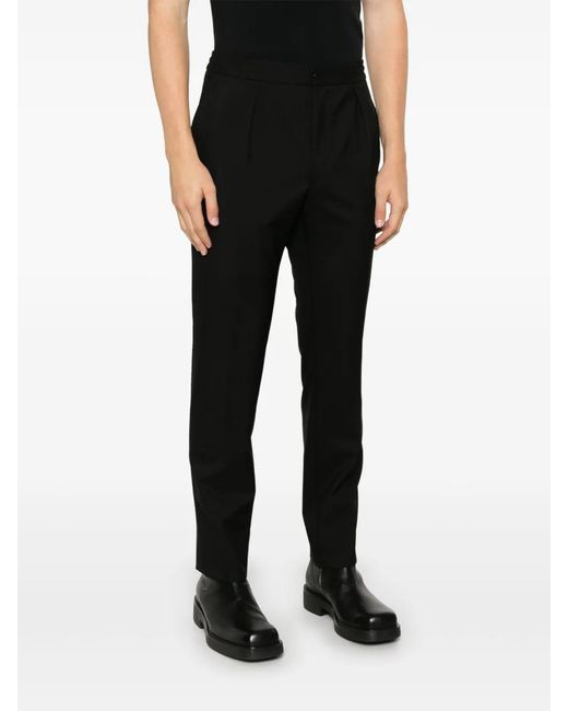 Fursac Black Wool Trousers for men