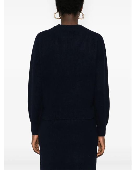 Maison Kitsuné Sweater Met Vossenkop Patch in het Blue