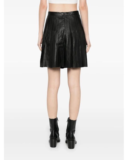 Yves Salomon Black Pleated Mini Skirt