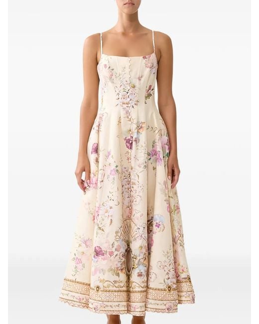 Camilla Pink Robe Longue Adorned
