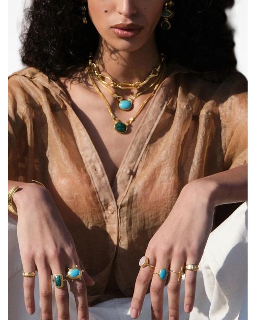Ottoman Hands Metallic Daphne Chain Necklace