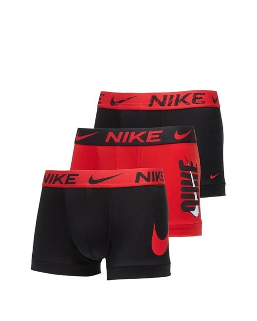 Nike Red Logo-Waistband Boxers (Pack Of Three) for men