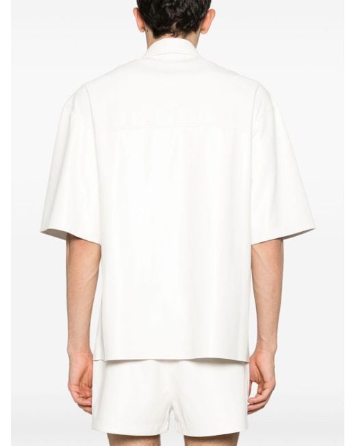 Nanushka Okobor Hemd aus Faux-Leder in White für Herren