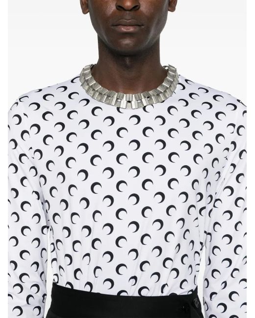 MARINE SERRE White Regenerated Second Skin Top for men