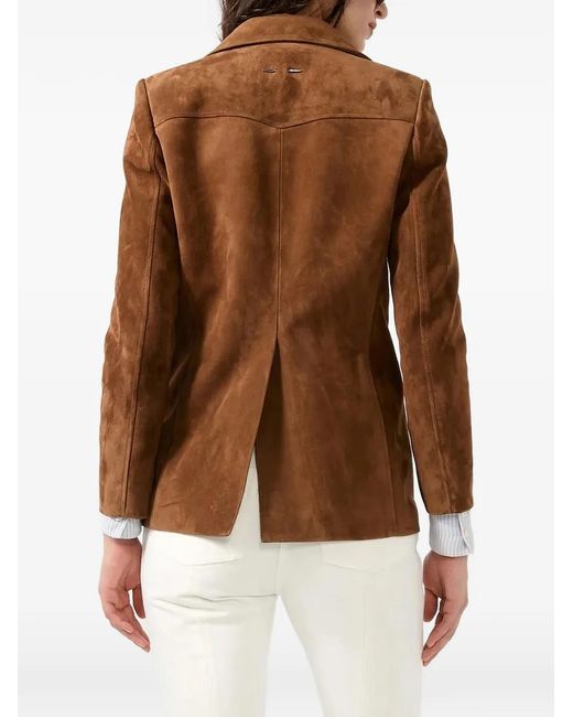 Barbara Bui White Veste En Daim