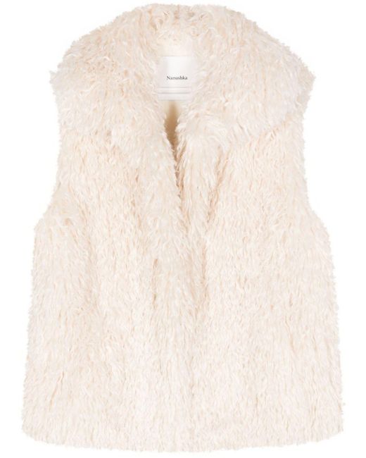 Nanushka Natural Faux-Fur Vest