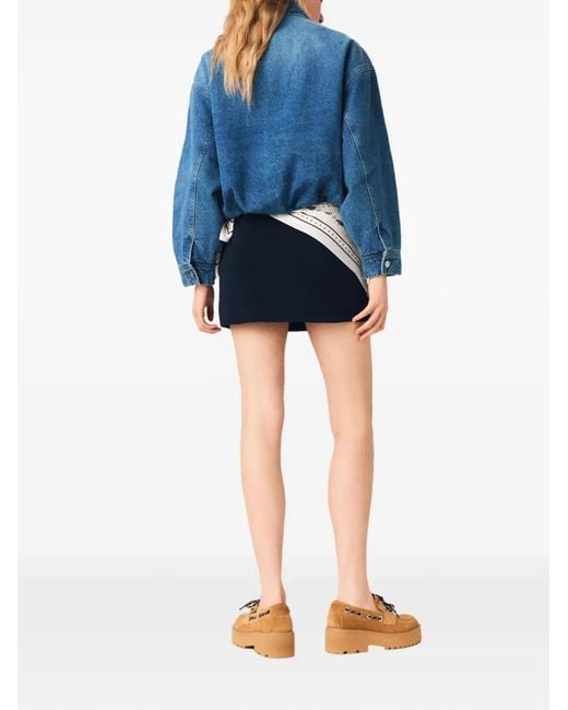 Maje Blue Denim Bomber Jacket