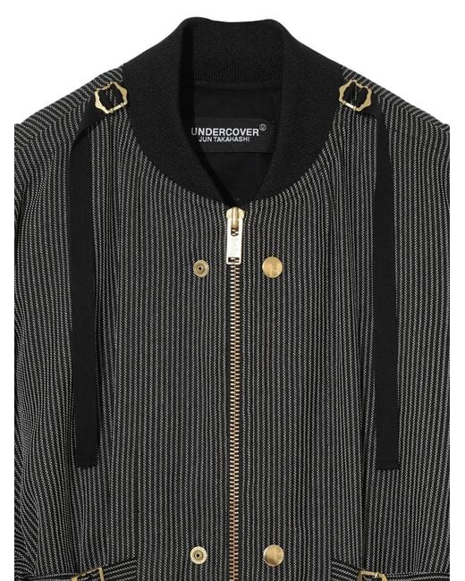 Undercover Black Pinstripe Bomber Jacket