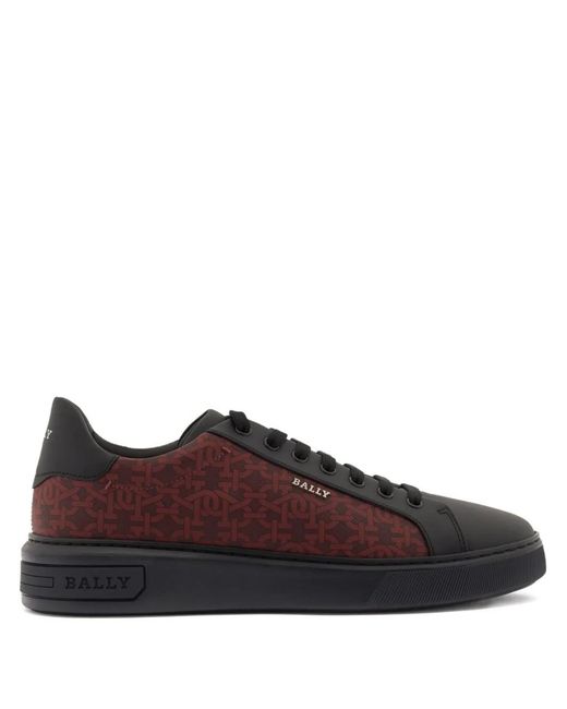 Bally Brown Printed Miky Leather Sneakers for men