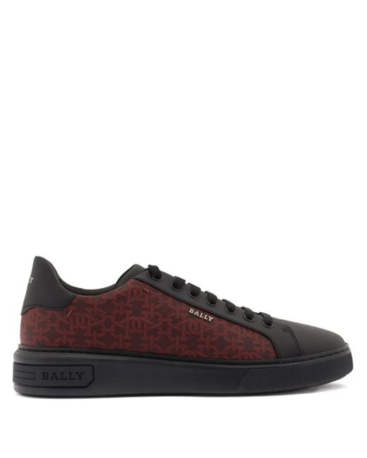 Bally Brown Printed Miky Leather Sneakers for men