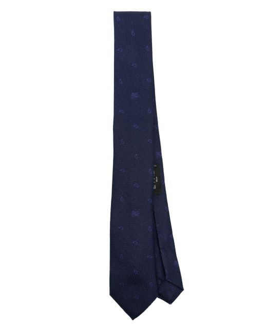 Cravatta con effetto jacquard di Etro in Blue da Uomo