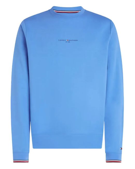 Logo-print sweatshirt Tommy Hilfiger de hombre de color Blue