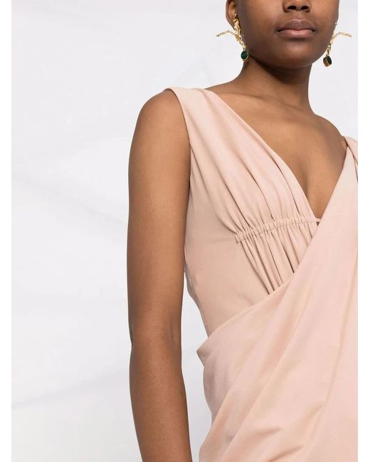 Alberta Ferretti Pink Draped Crossover-detail Dress