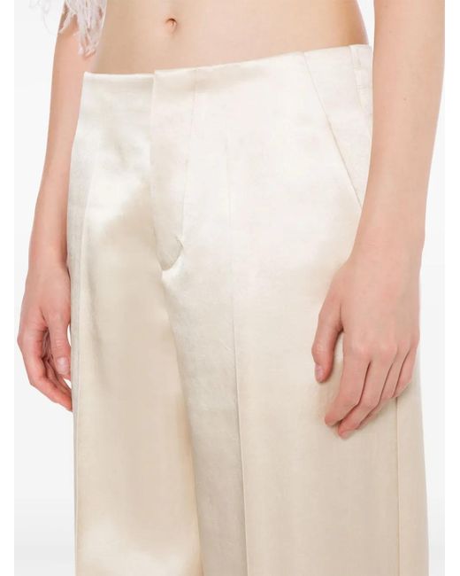 Philosophy Di Lorenzo Serafini White Wide Satin Trousers