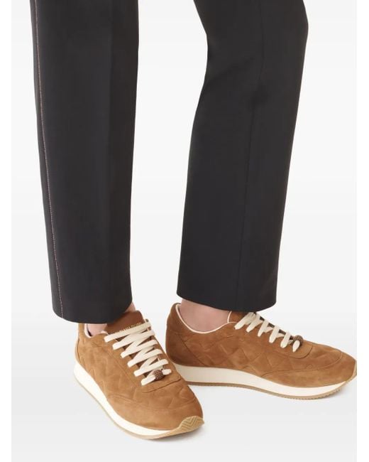 Fabiana Filippi Brown Gesteppte Wildleder-Sneakers