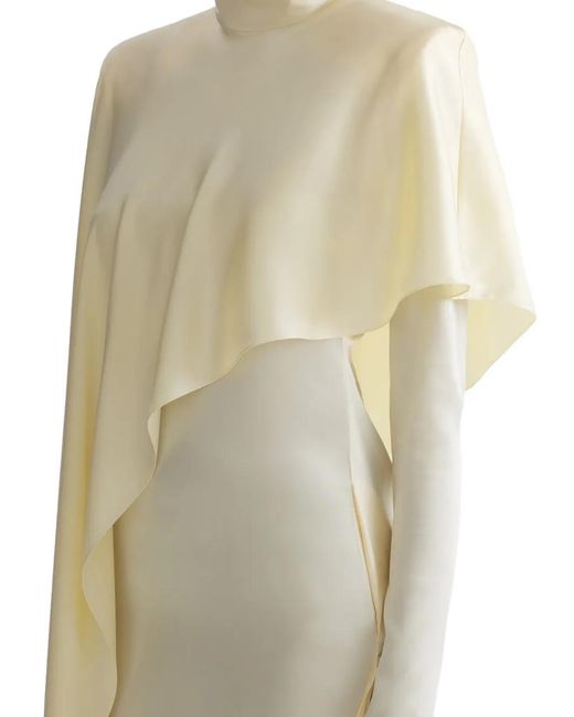 Mugler White Draped High-Neck Dress