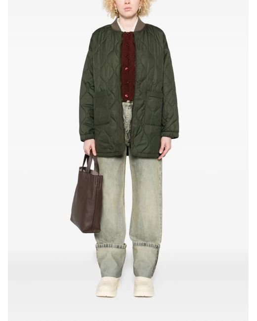 AG Jeans Green Quilted Oversized Coat