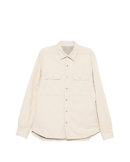 Rick Owens White Buttoned Shirt Jacket for men