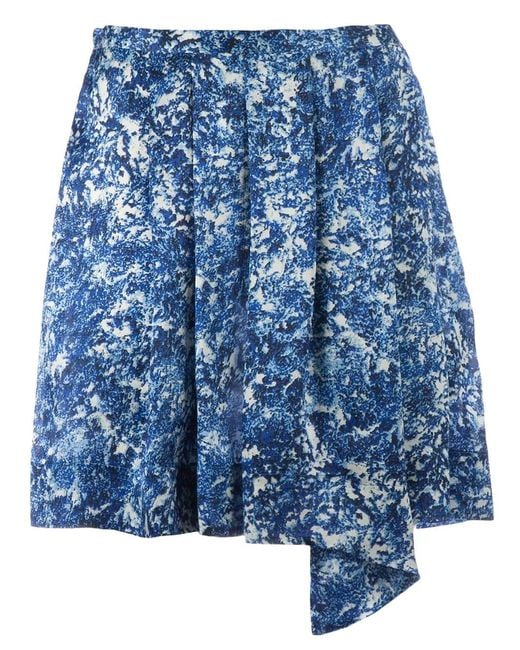Twisty Parallel Universe Blue Floral Print Skirt