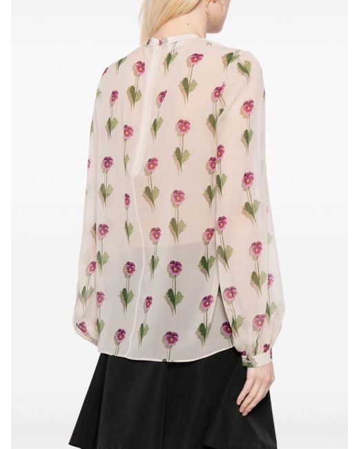 Blusa con estampado floral Giambattista Valli de color Natural