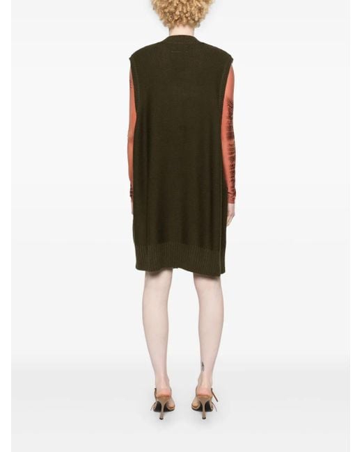 MM6 by Maison Margiela Green Sleeveless Knitted Minidress