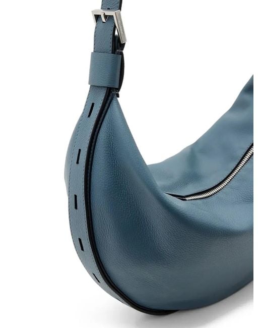 Borsa A Spalla A Mezza Luna Con Zip di AllSaints in Blue