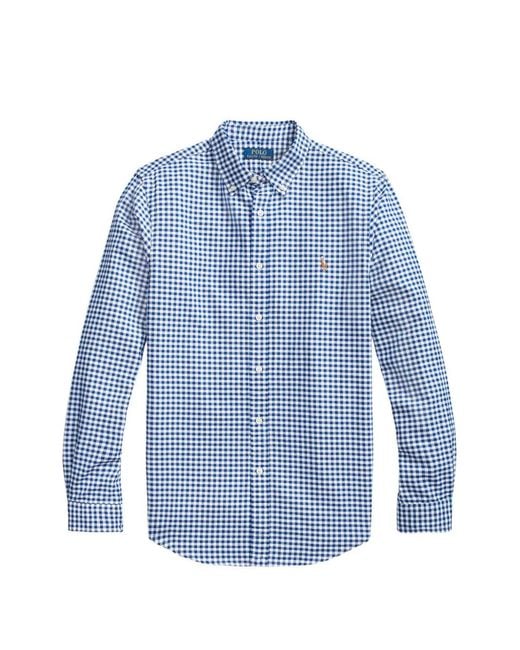Polo Ralph Lauren Blue Gingham-Checked Button-Down Shirt for men
