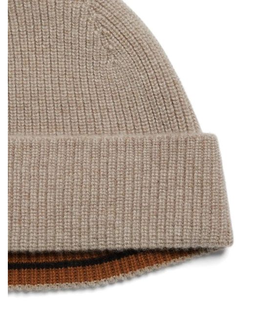 Zegna Natural Logo Beanie Hat for men