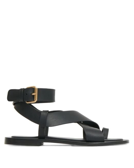 Mansur Gavriel Black Leather Sandals
