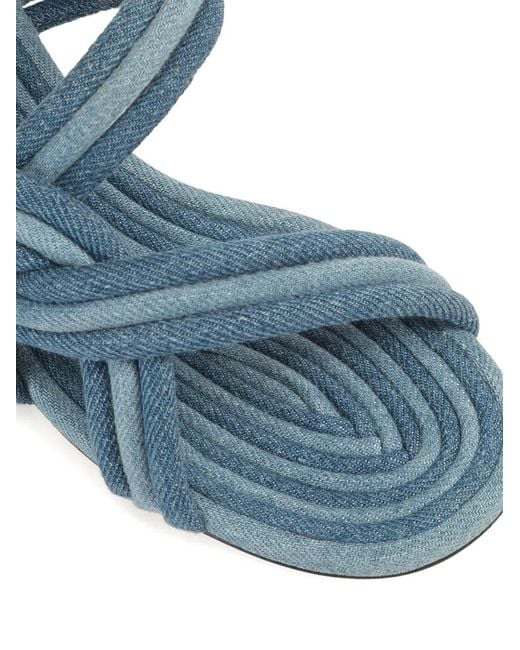 Sergio Rossi Blue 50Mm Watamu Knotted Denim Sandals