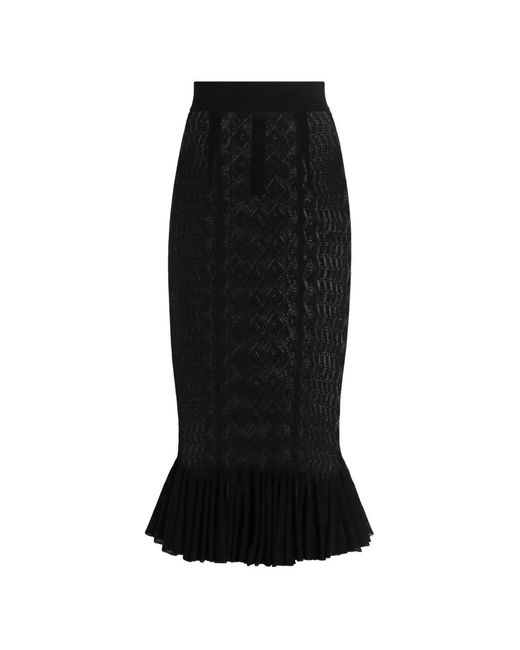 Dolce & Gabbana Black Lace-Stitch Knit Skirt