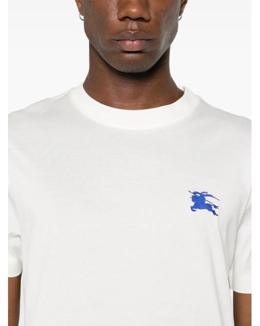 Burberry Katoenen Jersey Logo Crew Neck T-Shirts in het White voor heren