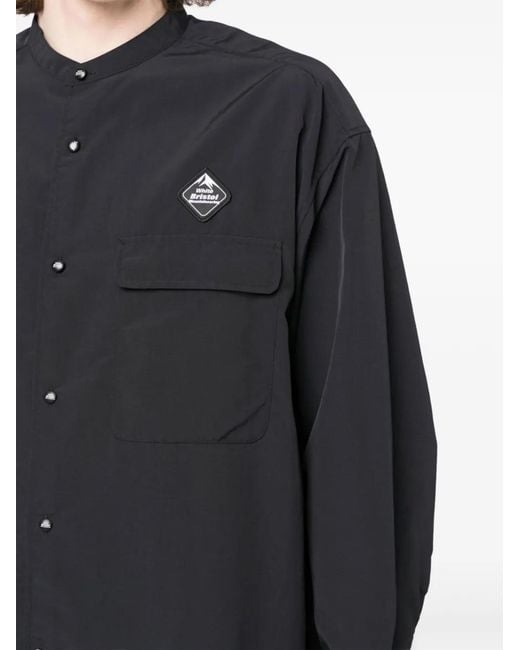 White Mountaineering Black Logo-Patch Shirt for men