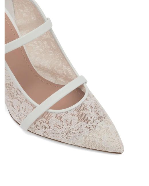 Malone Souliers White Maureen Strap-Detail Mules