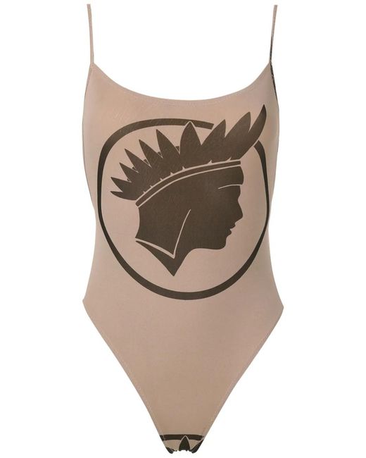 Amir Slama Multicolor Índio Print High Cut Leg Swimsuit