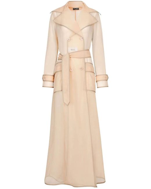 Abrigo trench con cinturón Dolce & Gabbana de color Natural
