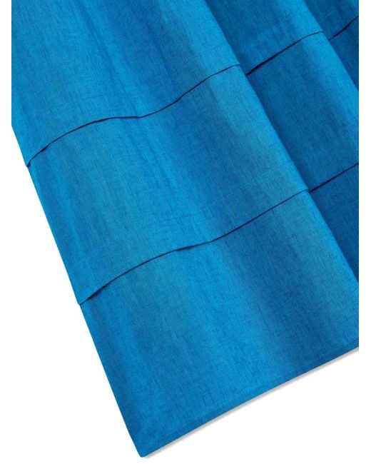 Studio Tomboy X Blue Pleated Collared Shirt Mini Dress