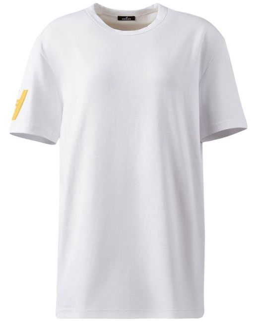 Hogan White T-Shirt mit Logo-Applikation