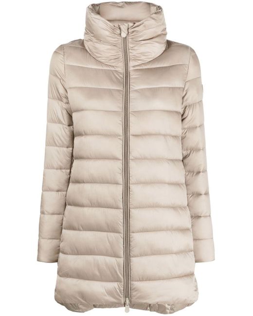 Save The Duck Lydia Padded Coat in Natural | Lyst